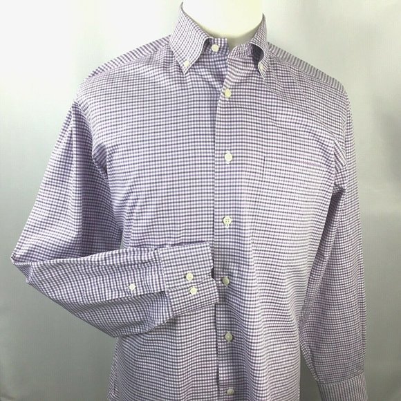David Donahue Other - David Donahue Dress Shirt~Small Lilac Check